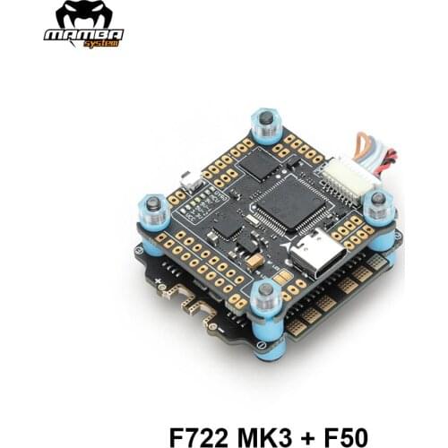 DIATONE MAMBA F722 MK3 F50 3-6S Flight Controller Stack MPU6000 F7 Flight Controller 50A BLHELIS 4in1 ESC for FPV Racing Drones