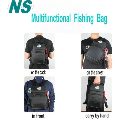 NS Multifunction Fishing Bag Waterproof Tactical Wear-resistant Backpack Climbing Outdoor Shoulder Sports Chest Bag Hand Bag Fis