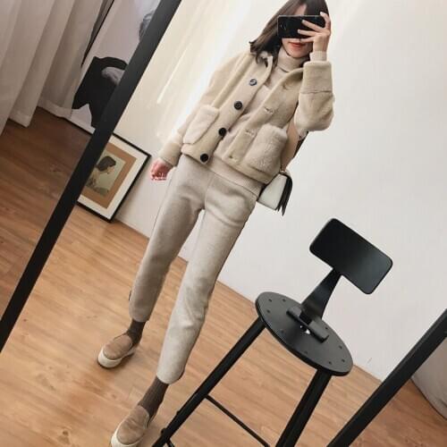 Women Short Real Coat Autumn Winter 200% Wool Jacket Korean Shearing Fur Coats 2020 Veste Fourrure Femme KJ4286