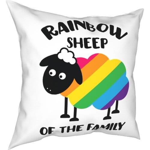Rainbow Sheep Of The Family LGBT Pride Square Pillow Case Polyester Throw Pillow Casual Pillowcase