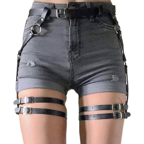Sexy thigh garter Women Leather Bondage leg Harness Punk Sword Belt Seks Gothic Suspender Belt Erotic Accessories