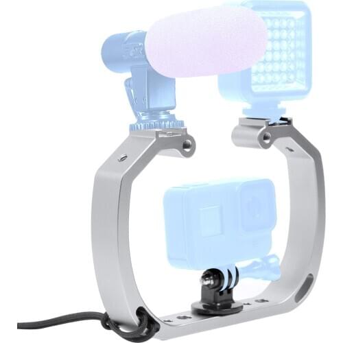 BGNing Underwater Diving Handheld Action Camera Holder Tray Support Stabilizer Cage Mount w/ Cold Shoe For GoPro 9 8 5 4Session