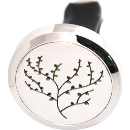 Silver Jewelry Tree 30mm Diffuser 316 Stainless Steel Car Aroma Locket Essential Oil Car Diffuser Locket Free 50Pcs Felt Pads