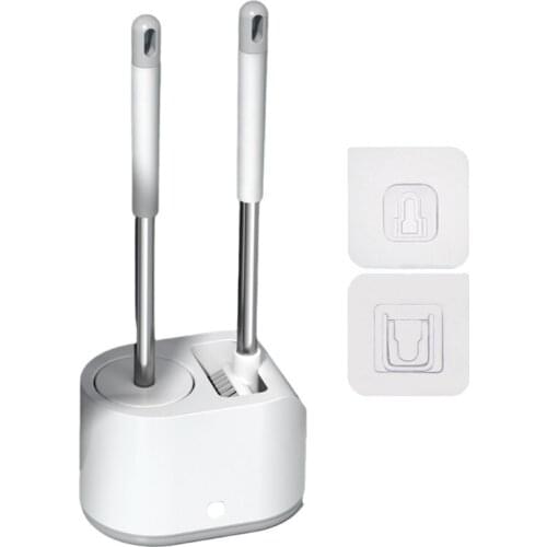 Toilet Brush Toilet Bowl Brush Durable Brush Head Bristles Deep Cleaning Non-Slip Long Handle, Toilet Brush and Holder