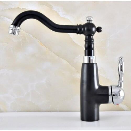 Black Oil Rubbed Bronze Silver Chrome Brass Kitchen Bathroom Vessel Sink Basin Swivel Spout Faucet Mixer Water Tap anf485
