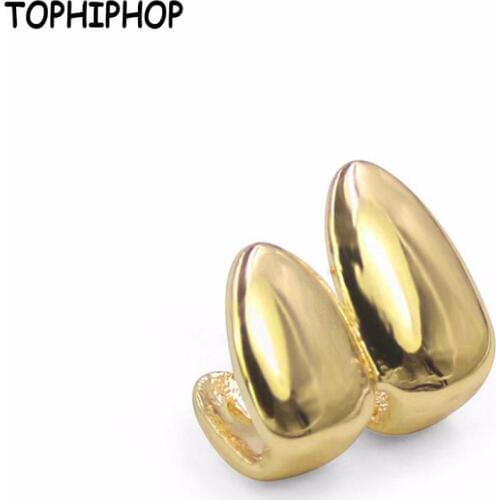 Hip-hop Dental Cover Gold Two Fangs New Makeup Props Vampire Fangs Teeth Grillz