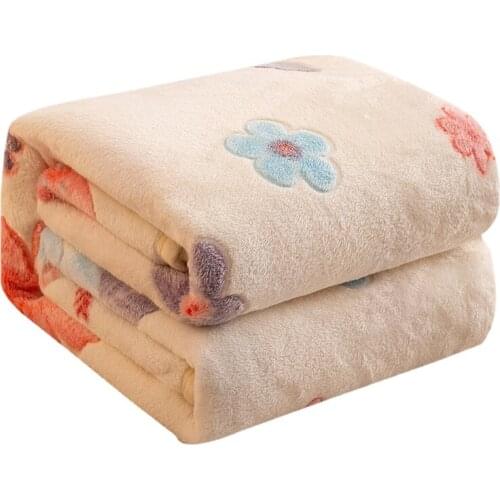 Milk Coral Fleece Thickened Soft Comfortable Blanket For Single Double Bed Sheets Quilts