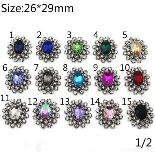 Gorgeous Glass Button 5Pcs/Lot 26*29mm Retro Rhinestone Buttons for Sewing Gorgeous Party Jewelry Wedding Holiday Wine Bottle