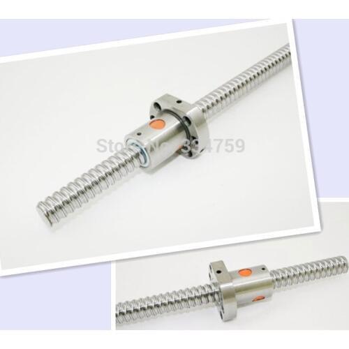 Zero Backlash Rolled Ball Screw SFU2005 - L655mm with single SFU2005 ball nut for XYZ CNC parts end machined as drawing