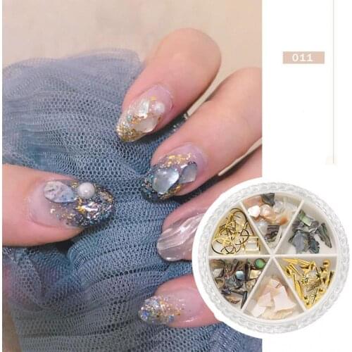 Women Nail stickers 6 Grids/Set Rivet Butterfly Decals DIY Nail Art Sequins Decals Gem DIY Rhinestones Nails Manicure Decoration