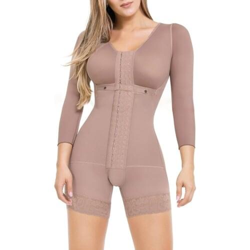 Womens Seamless Girdle Zipper Full Body Shaper Plus Size Bodysuit Post Surgery Firm Shapewear Colombian Tummy Control Slimming