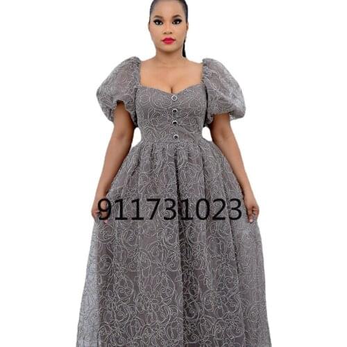 Plus Size Long Dress African Dresses for Women 2021 Summer African Women Short Sleeve Long Robes African Clothing S-5XL