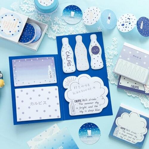 120 Sheets Blue Ocean Style Summer Drink Memo Pads Stationery Noptepad