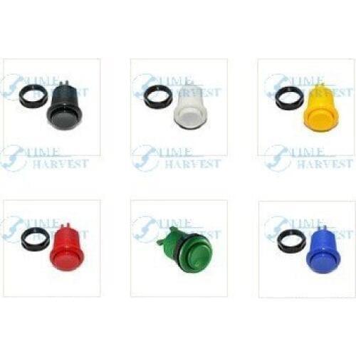 50 pcs American style push button arcade buttons 28mm Mounting Hole American Push Button 6 Colour Available-Game Machine Acces