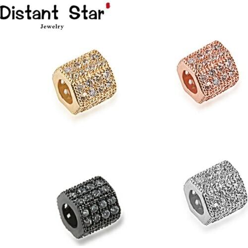 7*8mm Best Quality Gold Copper Cubic Zirconia Jewelry Accessories Diy Bracelet Necklace Beads Jewelry Making Micro Pave cz