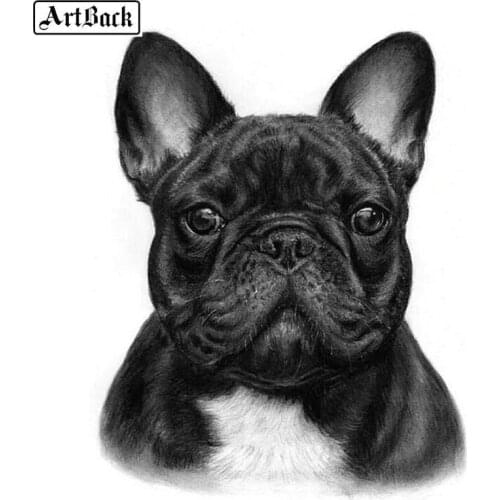 ARTBACK 5d diamond painting french bulldog full round animal diamond embroidery sewing crafts 3d mosaic wall sticker