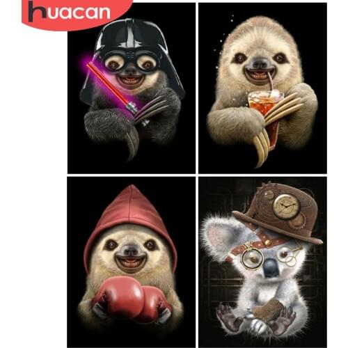 HUACAN Diamond Painting Sloth Full Drill Embroidery Mosaic Animal Cross Stitch Wall Decoration Diamond Art