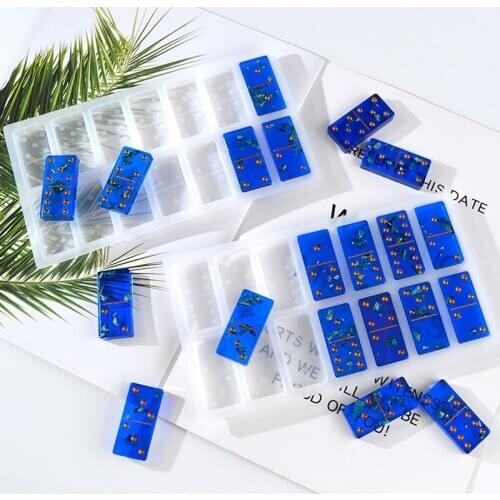 DM017 DIY Resin Domino Mold Epoxy Resin Mold Silicone Keychain Gold Foil Jewelry Accessories Making Craft