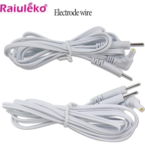 2Pcs 2.5mm 1.5M Electrode Cable Wire Connect Tens Acupuncture Physiotherapy Massager Electrical Nerve Muscle Stimulator 2 way