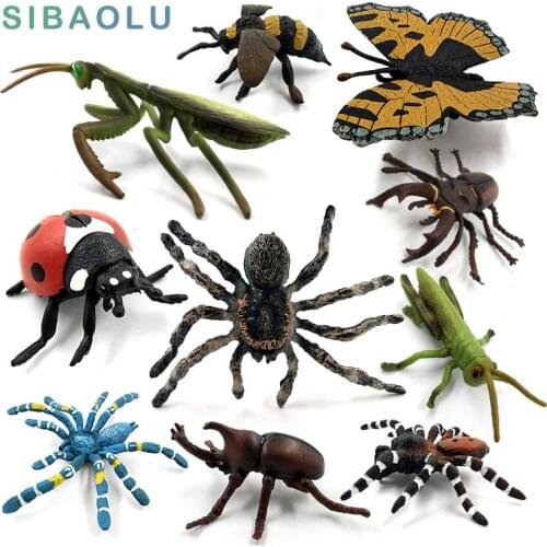 Hot Simulation animal model insect Spider honeybee ladybird Mantis butterfly figurine home decor decoration accessories modern