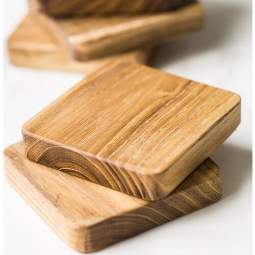 Brand Wood Drink Coasters Japan Style Square Thicken Wooden Tea Mug Cup Bowls Coaster Natural Eco-Friendly Kitchen Accessories