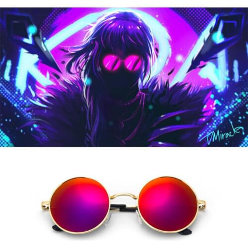 Game K/da Kda S8 Cosplay Evelynn Red Sunglasses Glasses Prop Akali Ahri Kaisa