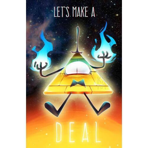 Gravity Fall TV Animation 2 Wall Sticker Silk Poster Art Light Canvas Home Decoration