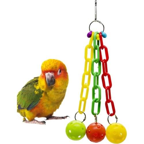 Bird Toys Bird Chain Toy for Parrots Interactive Funny Plastic Bird Cage Parrot Hanging Ball Bird Cage Parrot Toys