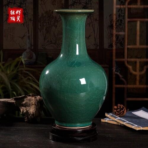 Jingdezhen yubingpian flower arrangement vase TV cabinet porcelain Chinese antique decoration home and office ornaments