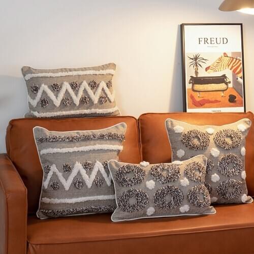 Coffee Cushion Cover 45x45cm/30x50cm Neutral Decoration Pillow Cover Handmade Morrocca Style For Sofa Couch Living Room Bed Room