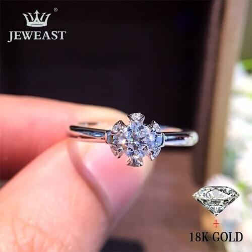 Natural Diamond 18K Gold Pure Gold Ring Beautiful Gemstone Ring Good Upscale Trendy Classic Party Fine Jewelry Hot Sell New 2020