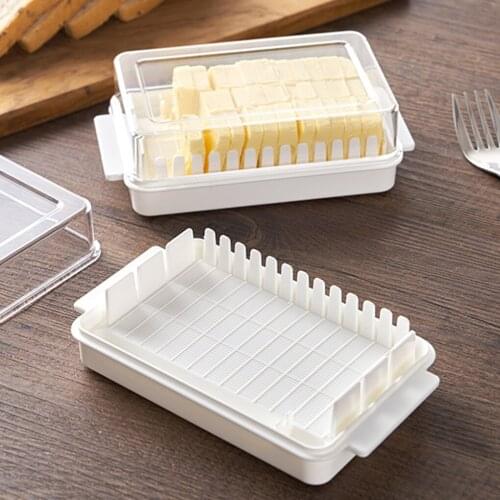 Butter Cutting Storage Box With Lid Dish Dust-Proof Slicing Storage Box Plastic Clear Cheese Fresh-Keeping Case Container