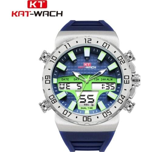 Kt1834 New Mens Sports Waterproof Electronic Watch Outdoor Multi-function Luminous Watch