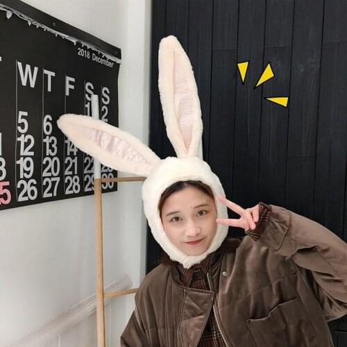 Anime Cartoon Bunny Ears Hat Sweet Women Cute Long Ears Rabbit Warm Hat Autumn Winter Girls Headwear Halloween Cosplay Plush Cap