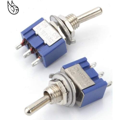5pcs Mini MTS-102 3-Pin SPDT ON-ON 6A 125VAC Miniature Toggle Switches
