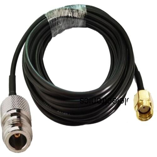 N Female Jack to RP-SMA Male Connector LMR195 RFCoaxial Extension Jumper Cable 50ohm 50cm 1/2/3/5/10/15/20/25/30m