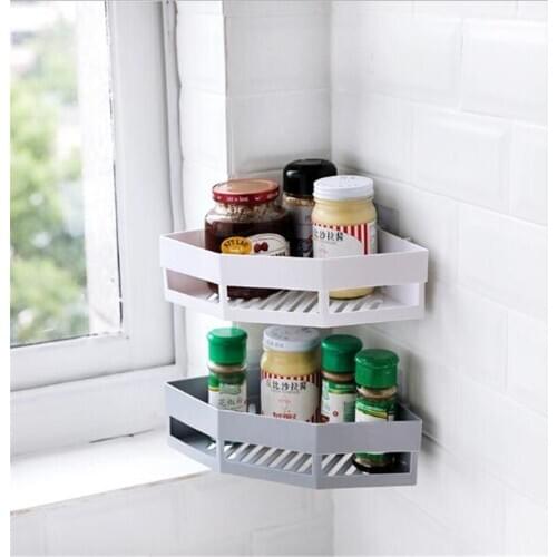 1Pcs Punch-free Bathroom Shampoo Soap Toothbrush Shelf Storage Rack Bathroom Wall-mounted Corner Seamless Organizer