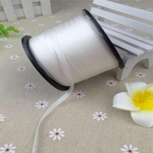 Undyed Raw white 4mmX300m 100% pure silk embroidery ribbon thin taffeta high quality silk ribbon Anya Ribbon Handcraft