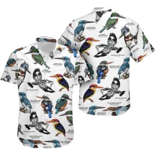 New Fashion Summer Mens Casual Hawaiian Shirt Cool Bird 3D Full Print Unisex Harajuku Street Casual Style Shirt