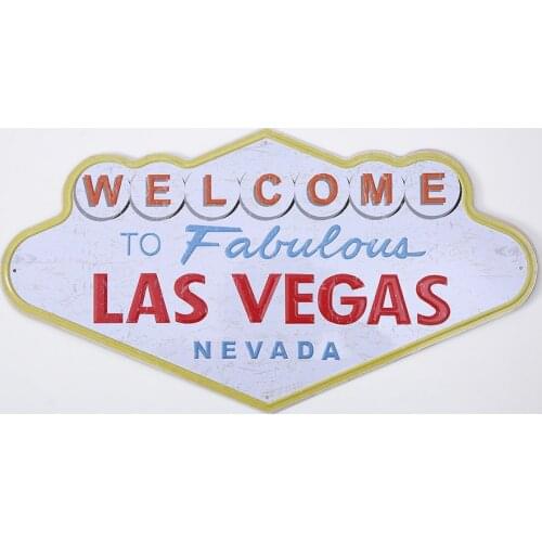 2021 NEW Welcome LAS VEGAS Vintage Plate Sign Metal Poster Bar Cafe Pub Club Wall Industrial Decoration Plaque Home Decor