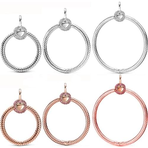 Rose Moments Small Medium & Large Pave Crown O With Crystal Pendant Bead 925 Sterling Silver Charm Fit Pandora Bracelet Jewelry