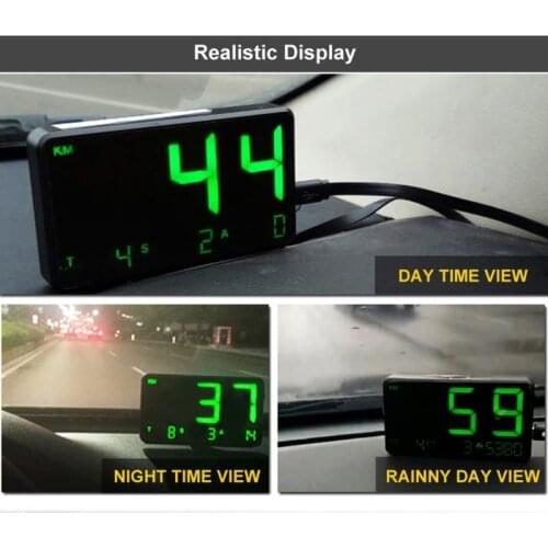 C80 Digital Car HUD Head Up Display GPS Speedometer Speed Meter Overspeed Warning Altitude Display For Car Motorc
