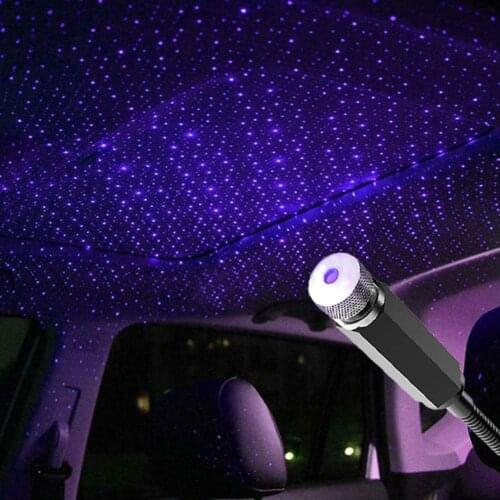 USB Night Light Ceiling Roof Star Lights Projector Adjustable Romantic red Interior Car Lights Bending Freely Portable for Auto