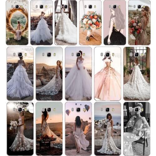208FG Luxury Wedding Dress Girl Soft Silicone Tpu Cover phone Case for Samsung j3 j5 j7 2016 2017 j330 j2 j6 Plus 2018