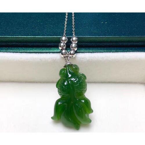 S925 silver inlay and Tianbi jade clavicle chain style fashion, beautiful and generous2949