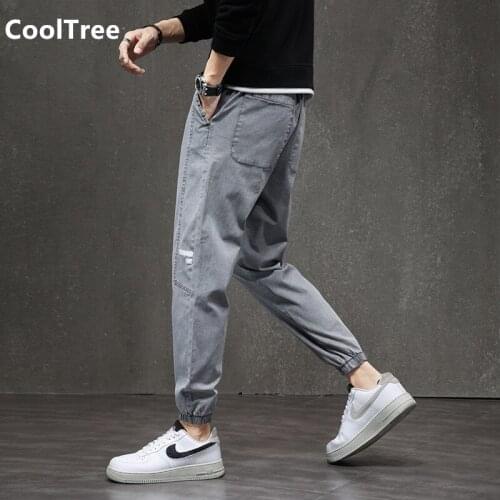CoolTree Men Harem Pants Spring Autumn Breathable Solid color Cargo Trousers Male Harajuku Hip Hop Jogger Sweatpants Pencil pant