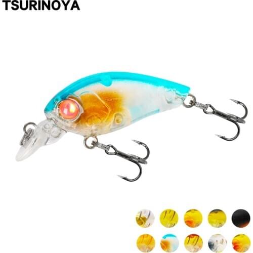 TSURINOYA Mini Crankbait Hard Fishing Lure DW24 Floating Wobblers Crank Bait 35mm 3.5g Minnow Swimbait Stream Bass Trout Lure