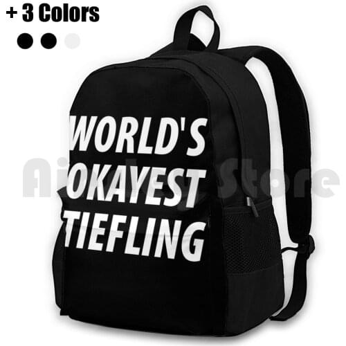 WorldS Okayest Tiefling Outdoor Hiking Backpack Riding Climbing Sports Bag Worlds Okayest Tiefling Funny Saying Birthday For