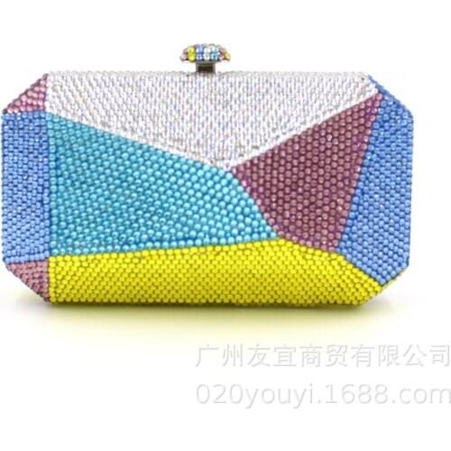 XIYUAN female Diamond Crystal bag Luxury Clutches prom purse sparkly diamante banquet bag Bride Wedding Party crossbody bag