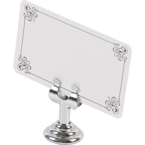 Stainless Steel Harp Clip Slotted Name Place Card Sign Display Stands